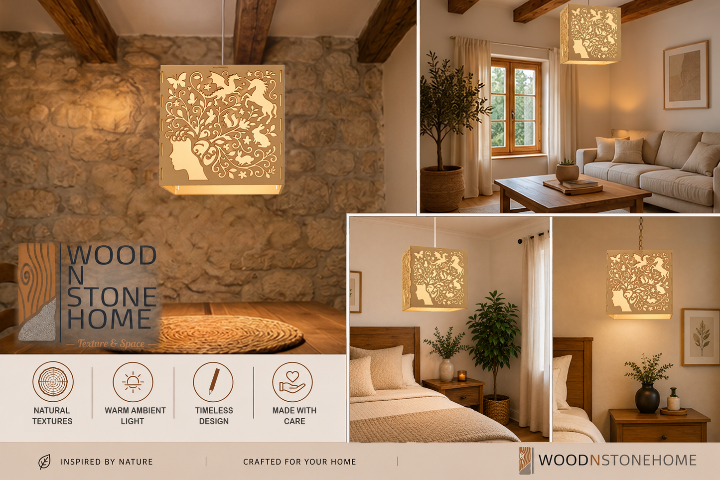 Enchanted Mind Wooden Lampshade
