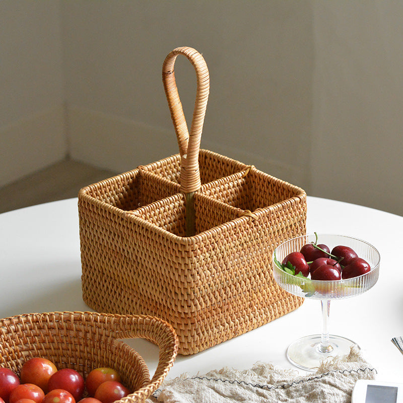 Rattan Handmade Storage Box Rack