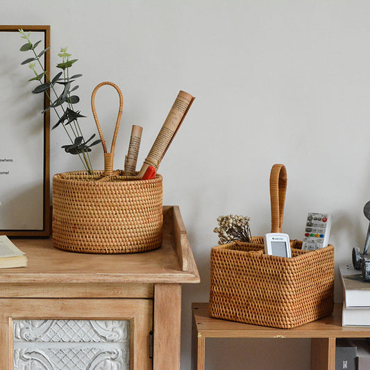 Rattan Handmade Storage Box Rack