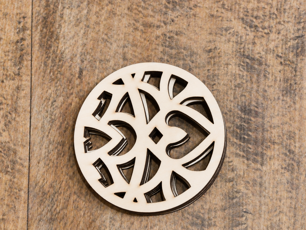 Mandala Bloom | Wooden Coasters – Set of 2