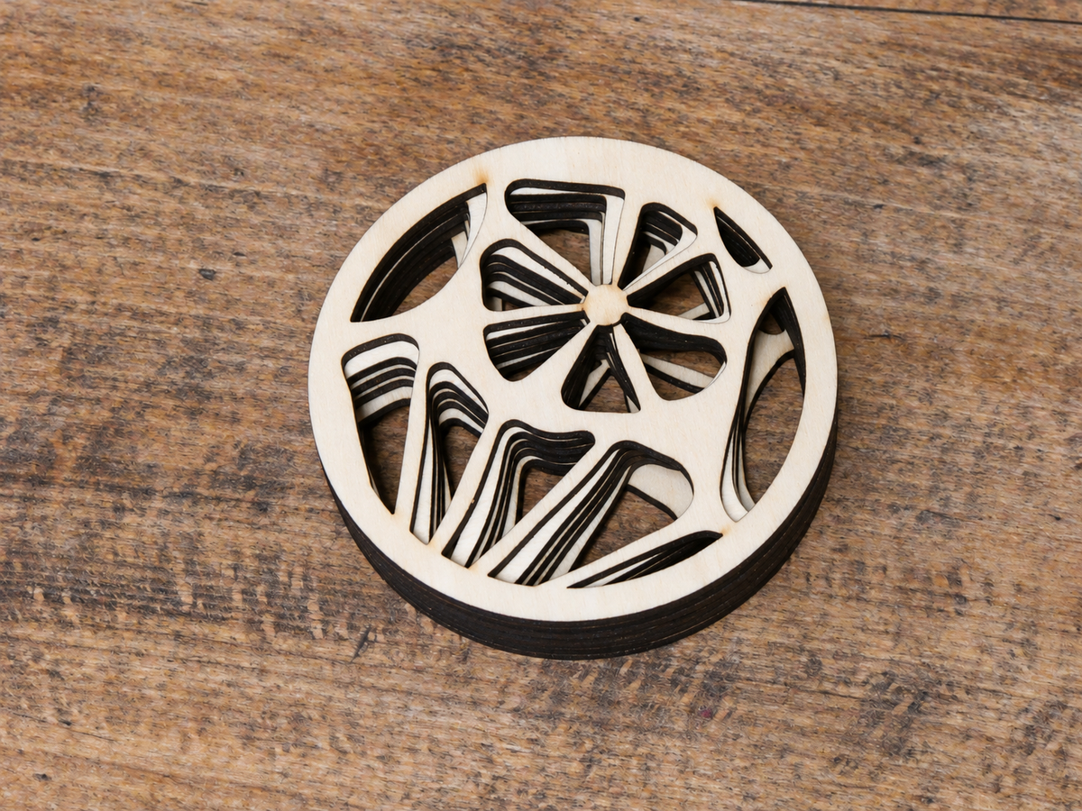 Flower Pebbles | Wooden Coasters – Set of 2