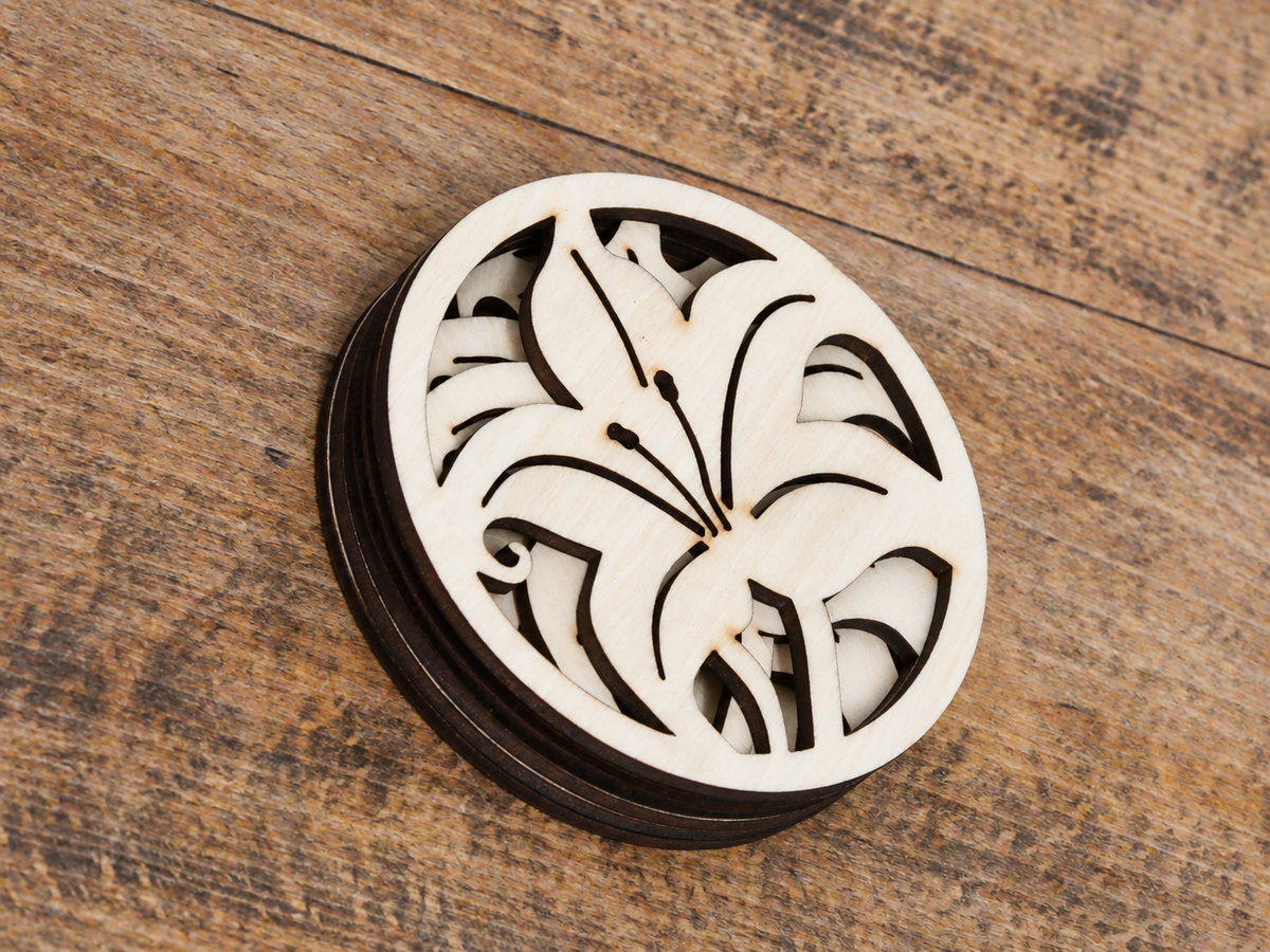 Lily Zen | Wooden Coasters – Set of 2