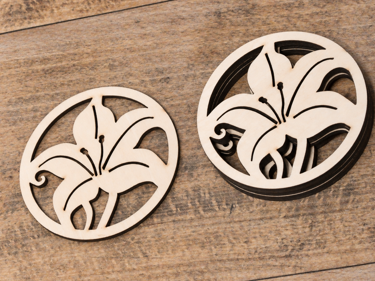 Lily Zen | Wooden Coasters – Set of 2