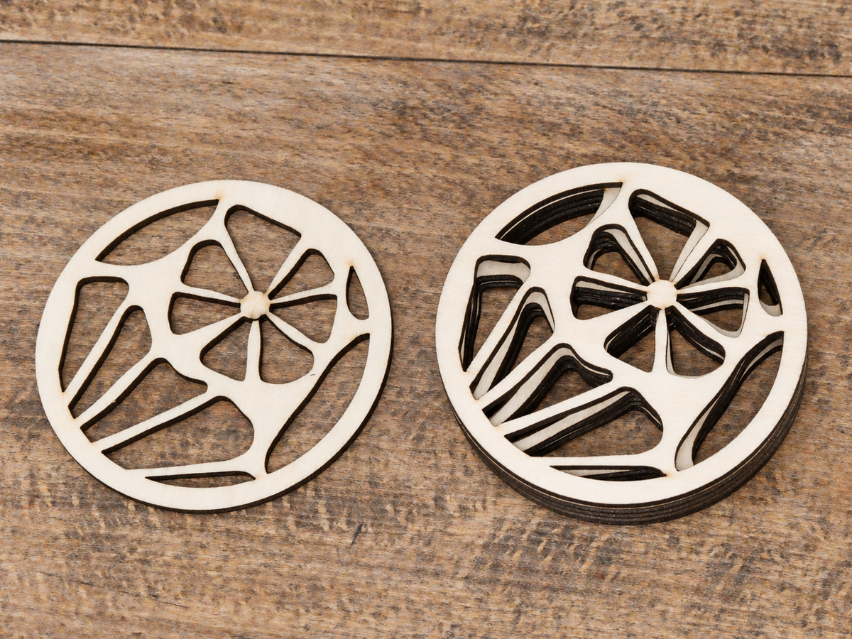 Flower Pebbles | Wooden Coasters – Set of 2