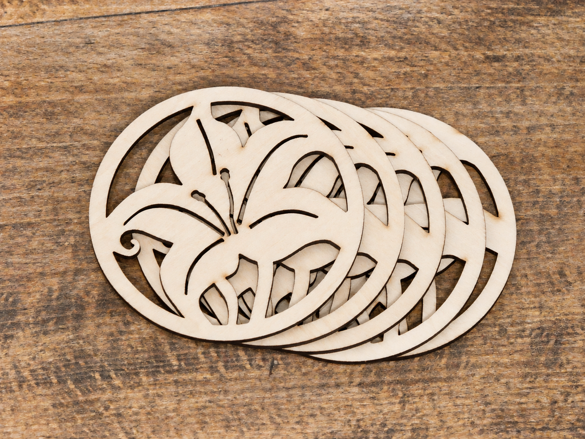 Lily Zen | Wooden Coasters – Set of 2