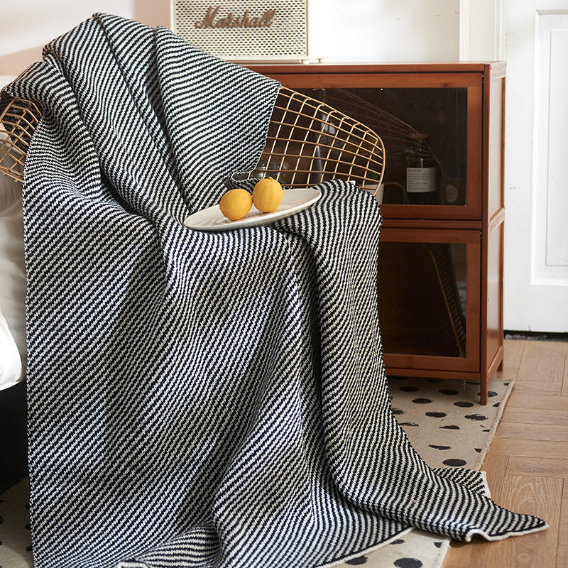 Black and White Sofa Blanket, Office Nap Blanket, Quilt