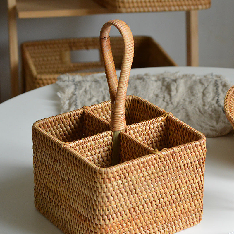 Rattan Handmade Storage Box Rack