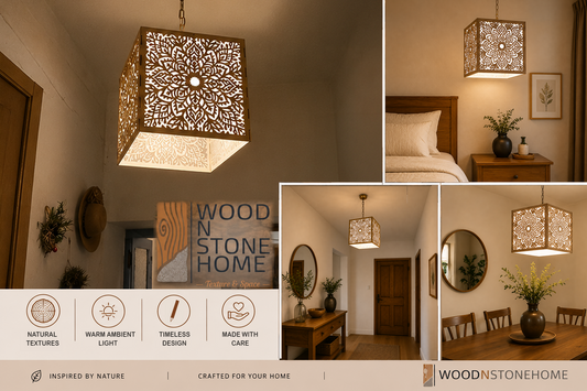 Petal Mandala Wooden Lampshade