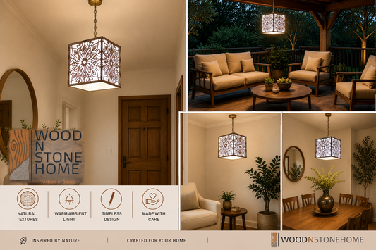 Daisy Mandala Wooden Lampshade