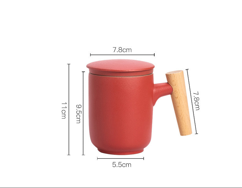 Taza Cerámica con Tapa y Filtro - Infusor para Té - 6 colores disponibles