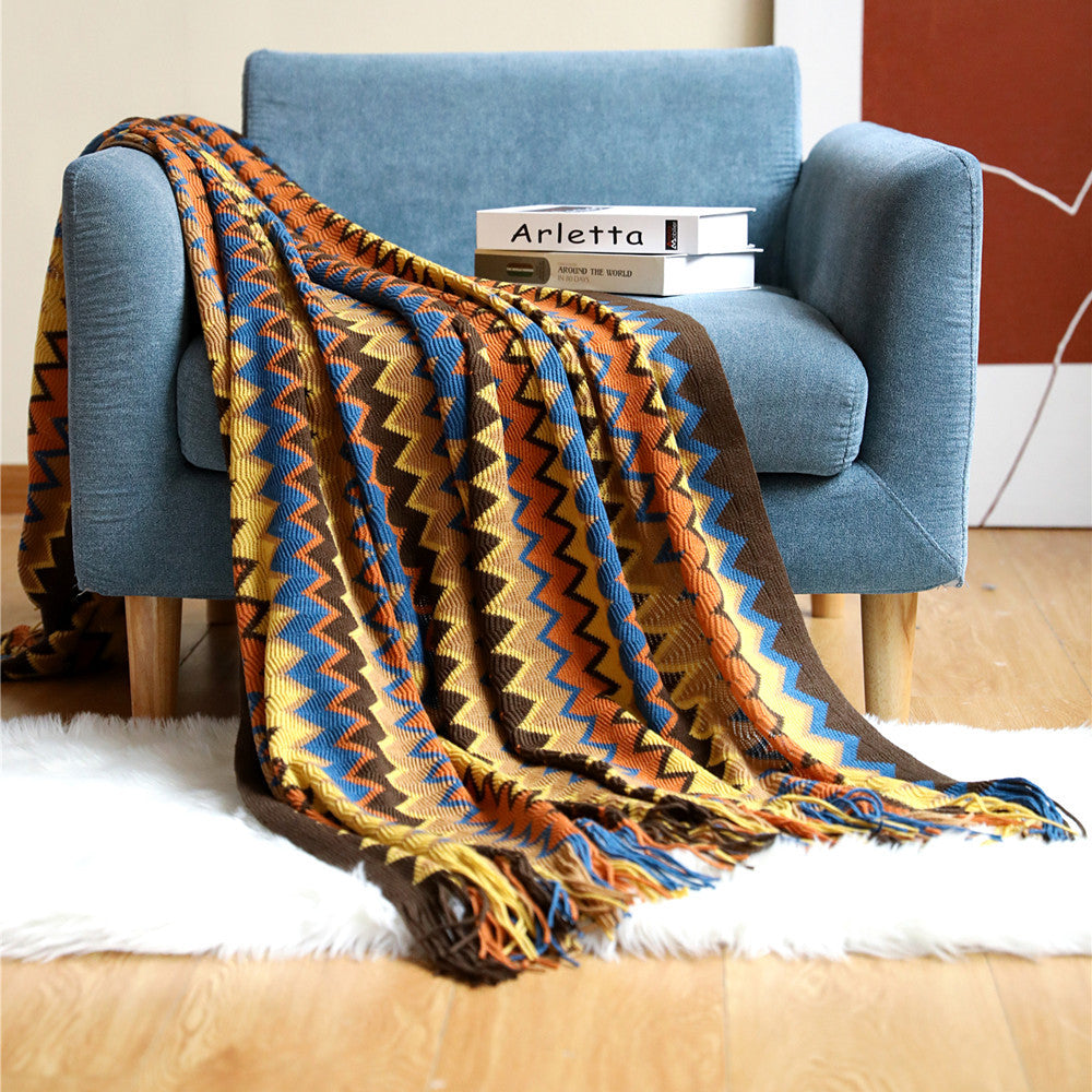 Bohemian Blanket Cover Knitted