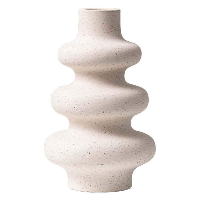 Curvy Style Vase Frosted Grain Ceramic Pot