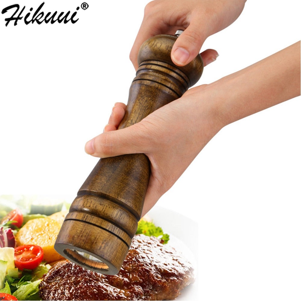 Classical Oak Wood Pepper Spice Mill Grinder with Ceramic Grinding Core