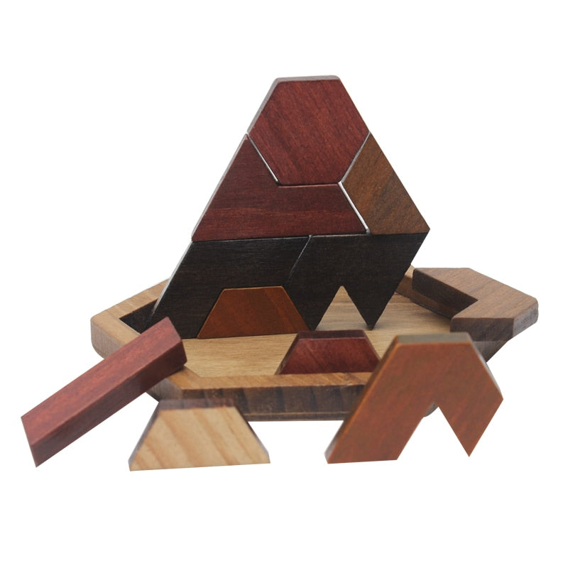 Fun Wood Puzzles - Geometric Shape Puzzle, Abnormity Shape Puzzle, Crazy Four Puzzle - Educational Toys