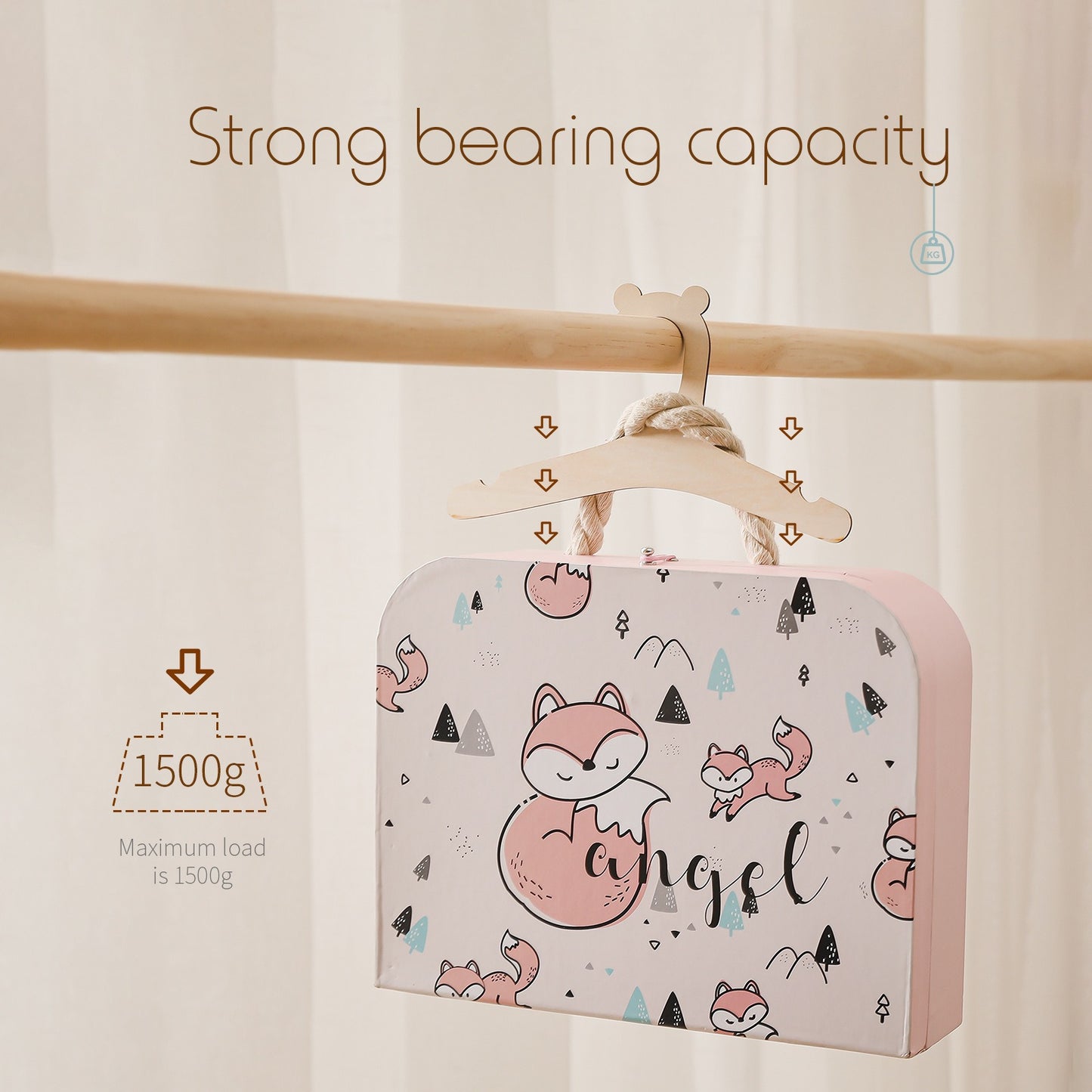 Children's Little Bear Wooden Coat Hanger