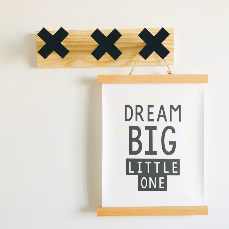 Creative Wood Three Row Hook for Children's Room