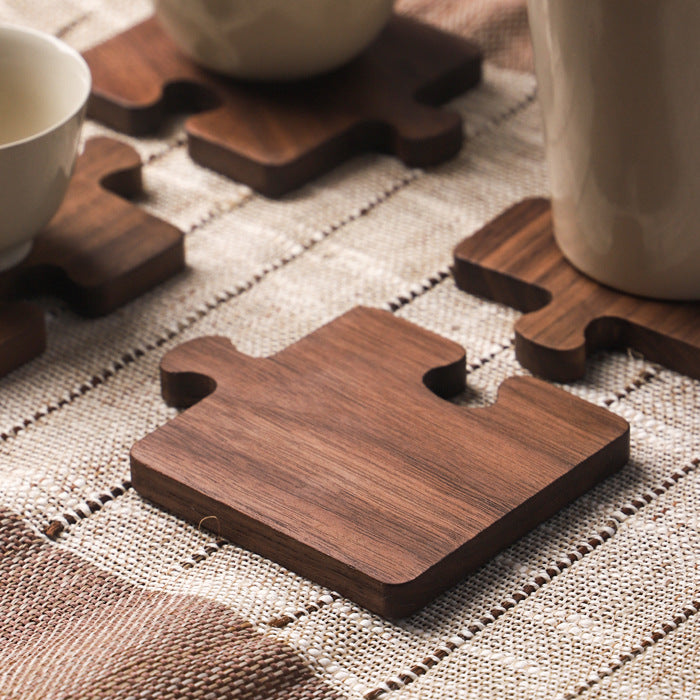 Walnut Jigsaw Puzzle Coasters