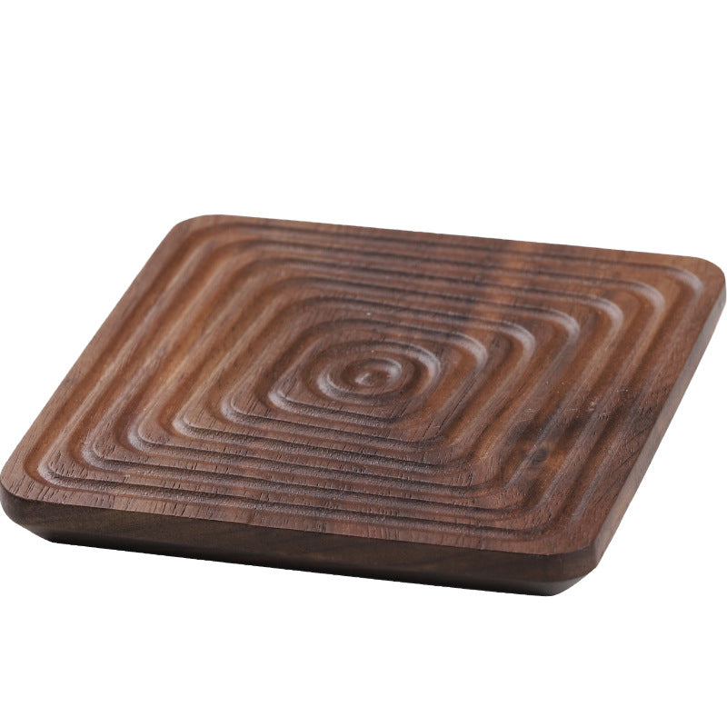 Square and Pentagon Black Walnut Solid Wood Tea Coaster