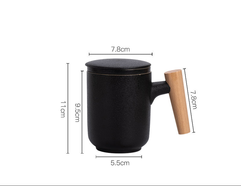 Taza Cerámica con Tapa y Filtro - Infusor para Té - 6 colores disponibles