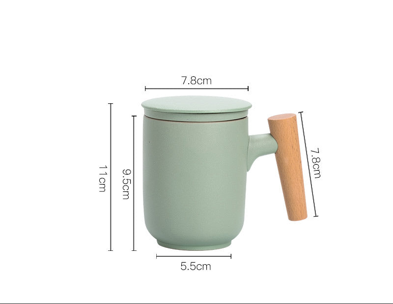 Taza Cerámica con Tapa y Filtro - Infusor para Té - 6 colores disponibles