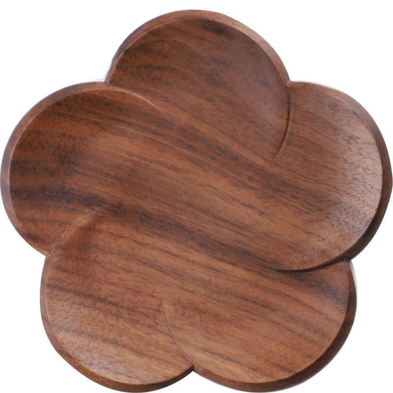 Black Walnut Coaster. Solid Wood Creative Petal Coaster