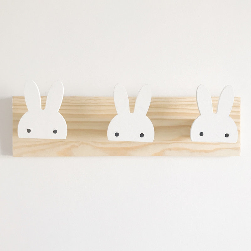 Creative Wood Three Row Hook for Children's Room