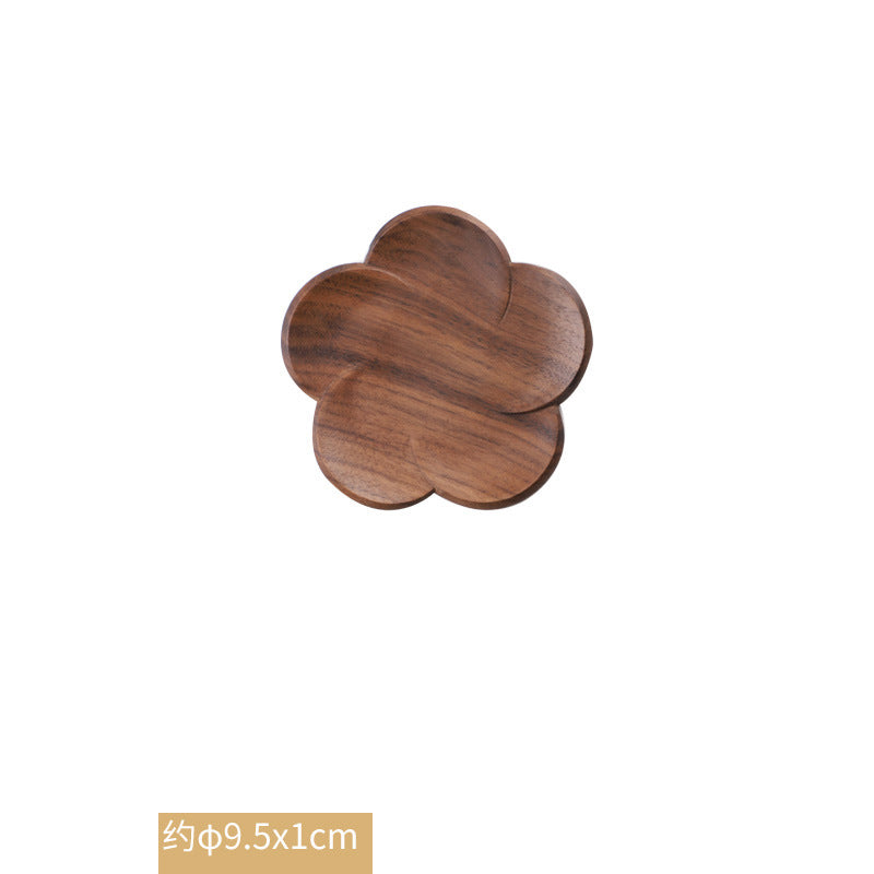 Black Walnut Coaster. Solid Wood Creative Petal Coaster