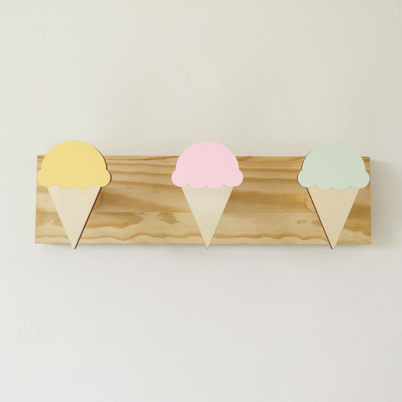 Creative Wood Three Row Hook for Children's Room