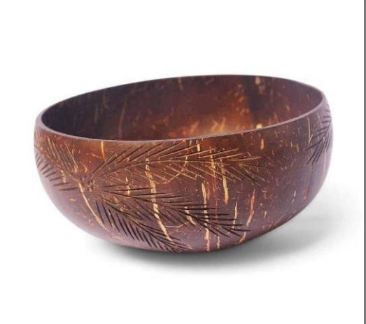 Red Shell Coconut Bowl - Smoothed, Carved and unpolished varieties