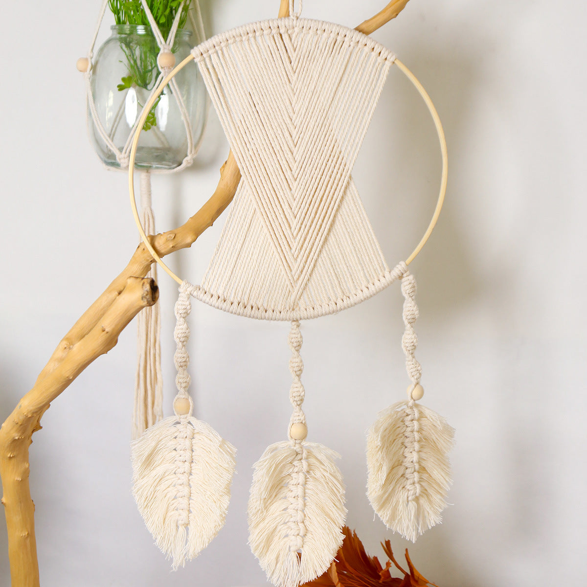 Dream Catcher - Bamboo loop cotton handwoven hanging decoration