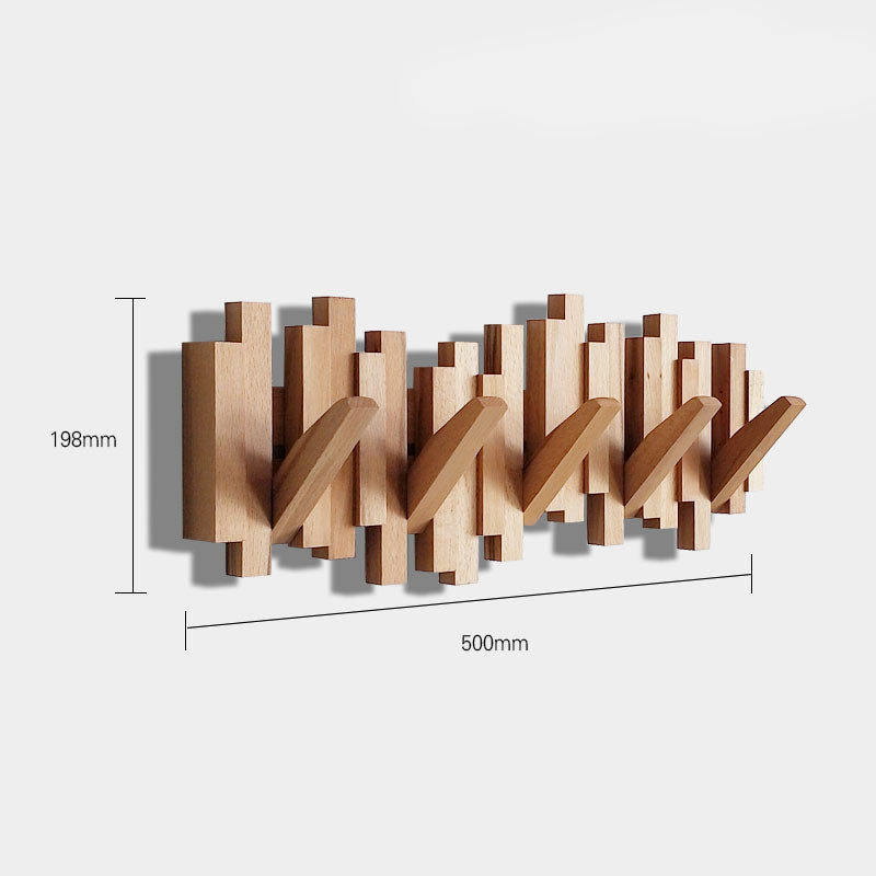 挂衣架实木壁挂式衣帽架折叠挂钩