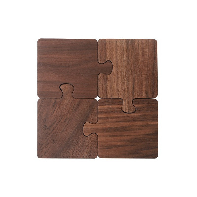 Walnut Jigsaw Puzzle Coasters