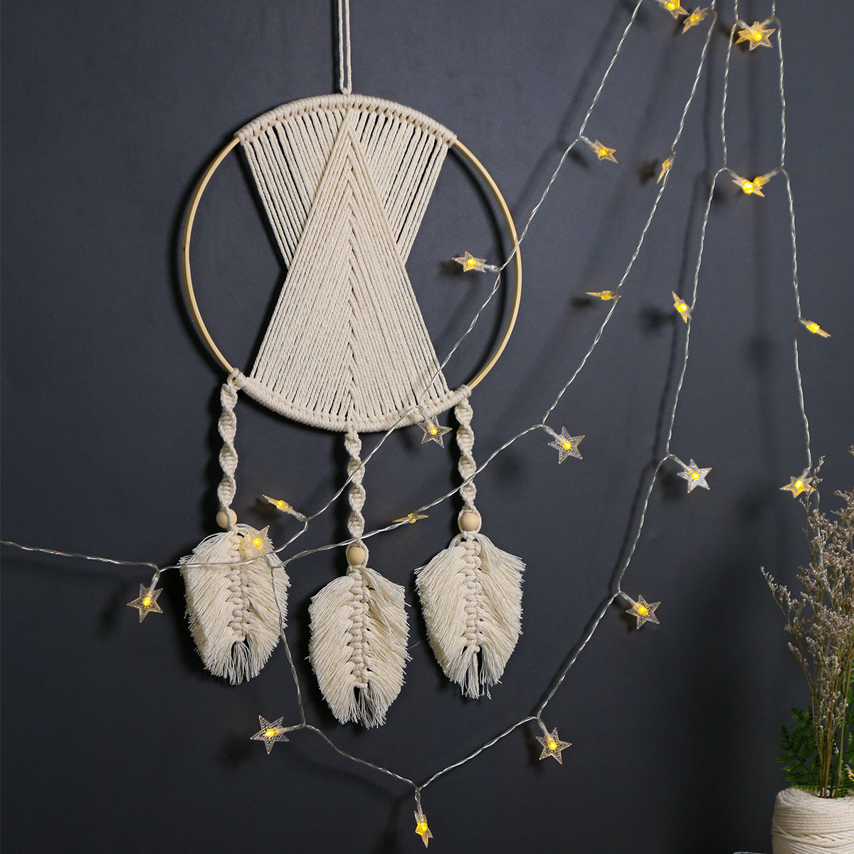 Dream Catcher - Bamboo loop cotton handwoven hanging decoration