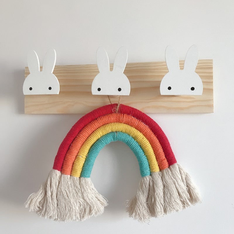 Creative Wood Three Row Hook for Children's Room