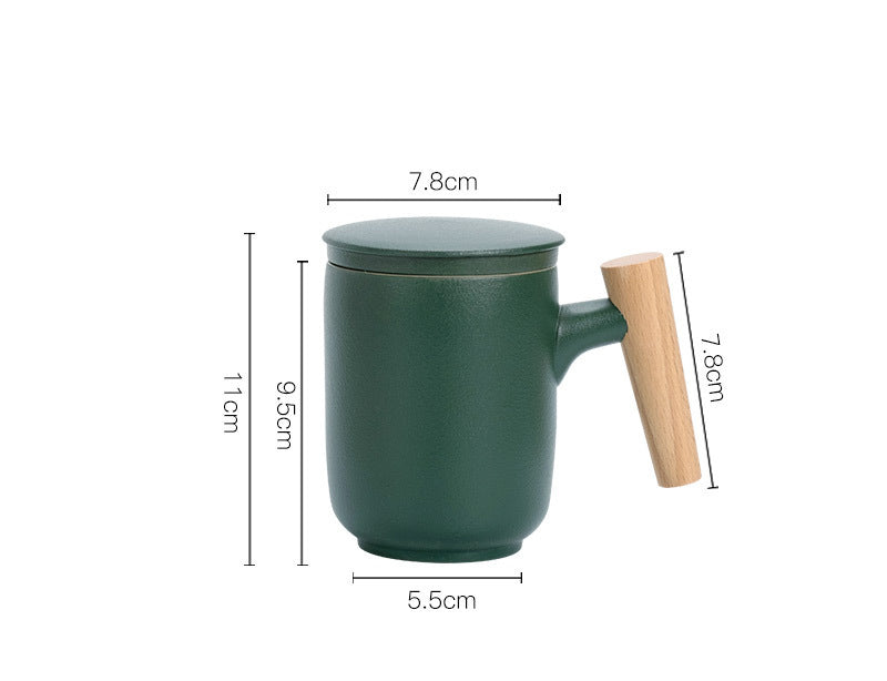 Ceramic Mug with Lid and Filter - Infuser for Tea - 6 colours available