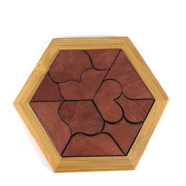 Fun Wood Puzzles - Geometric Shape Puzzle, Abnormity Shape Puzzle, Crazy Four Puzzle - Educational Toys