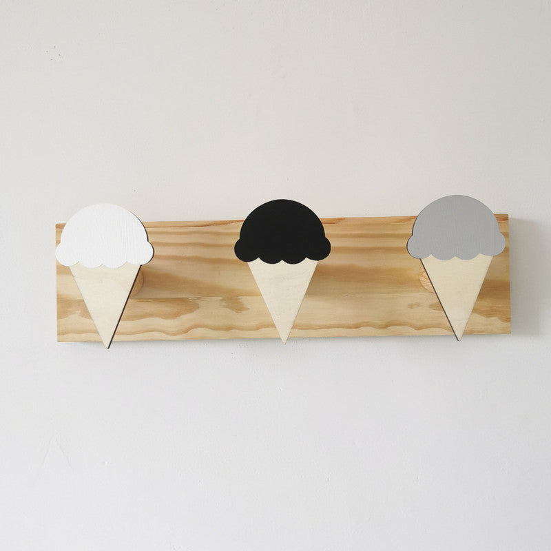 Creative Wood Three Row Hook for Children's Room