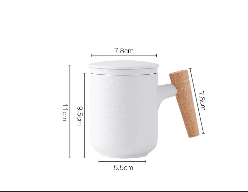 Taza Cerámica con Tapa y Filtro - Infusor para Té - 6 colores disponibles