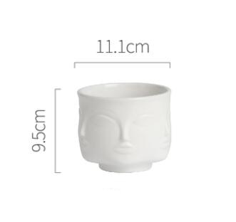 Ceramic Many Face Plant Pot, flower vase - small