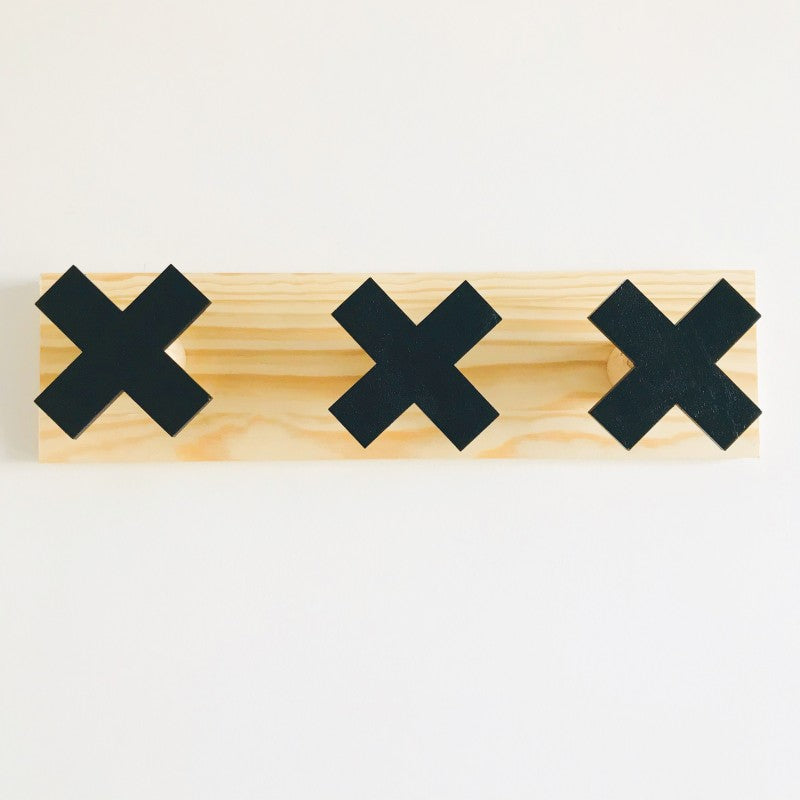 Creative Wood Three Row Hook for Children's Room