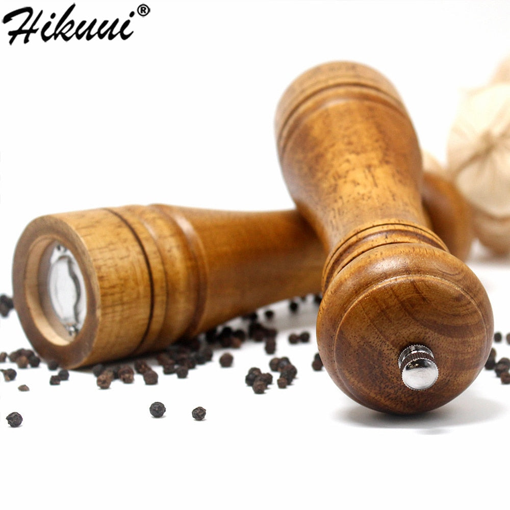 Classical Oak Wood Pepper Spice Mill Grinder with Ceramic Grinding Core