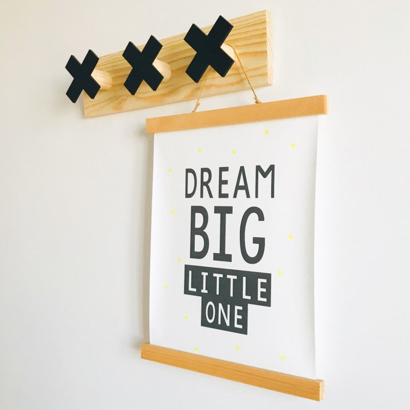 Creative Wood Three Row Hook for Children's Room